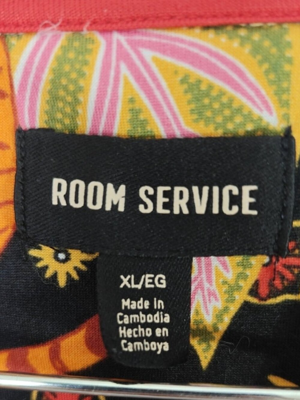 Room Service XL Pajama Set Black Tiger Floral Long Sleeve Button Down& Pants - Picture 6 of 9